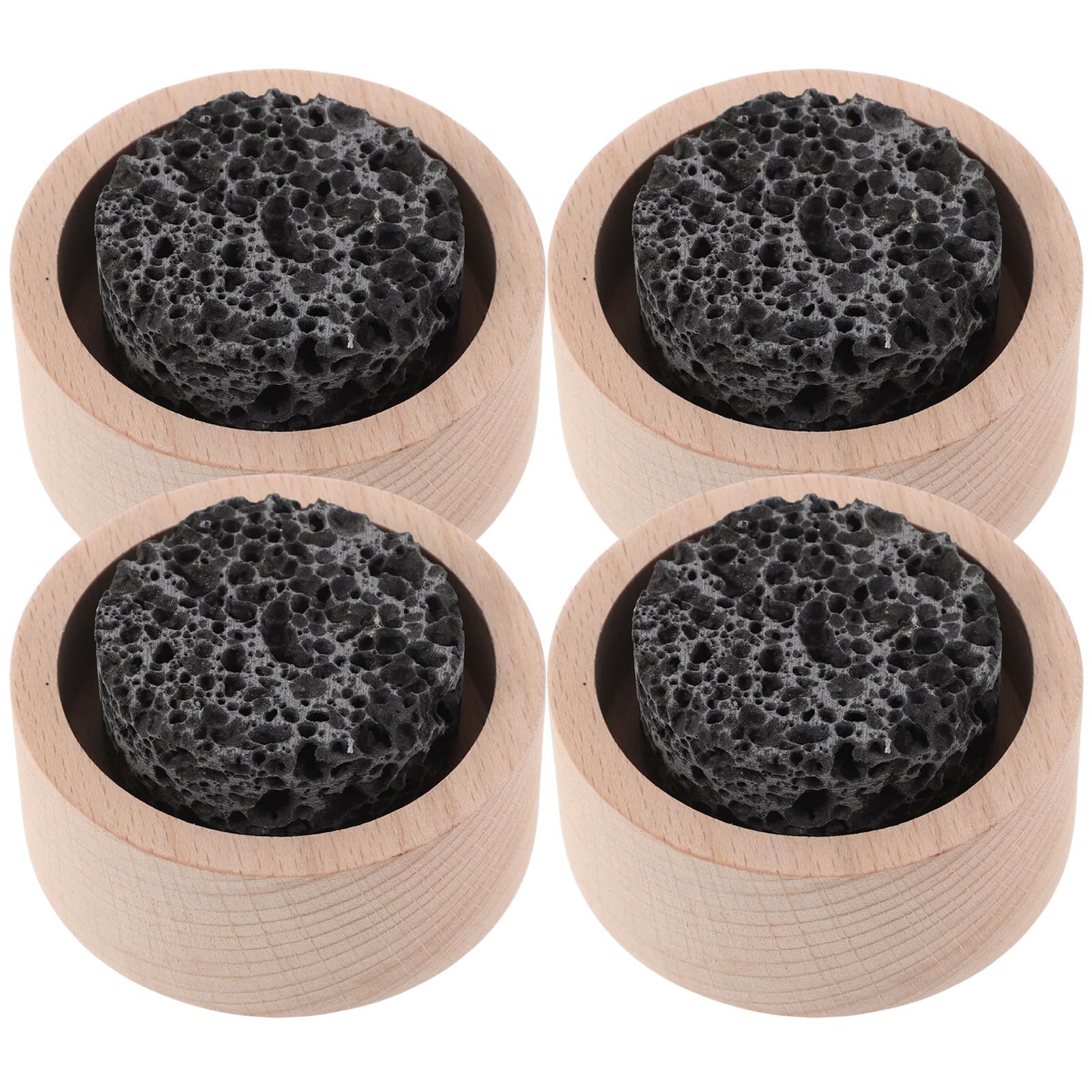 UKCOCO Aromatherapie Diffusor aus Vulkangestein mit 4 Runden Duftsteinen und Vulkanstein Kompatibel mit Ätherischen Ölen für Büro und Dekoration