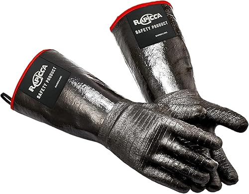 RAPICCA 700°F Heat Resistant BBQ Grill Gloves, Oil Resistant & Waterproof for Sm
