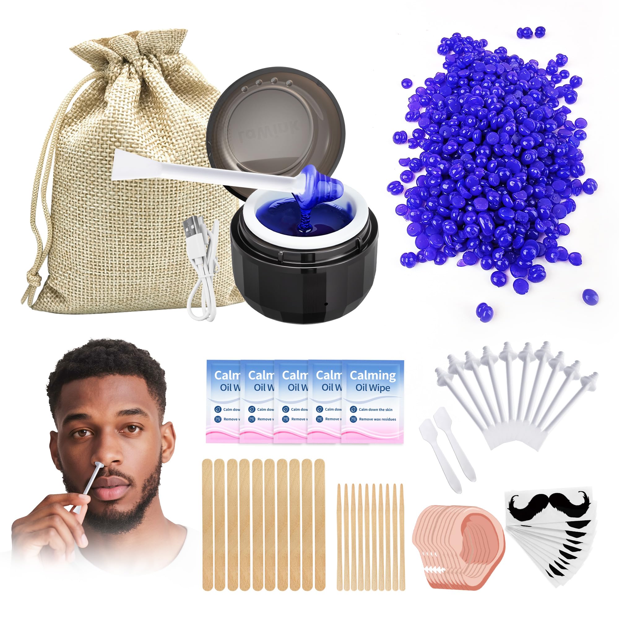 LAWINK All in One Nose Wax Kit Nose and Ear Hair Wax Kit Portable