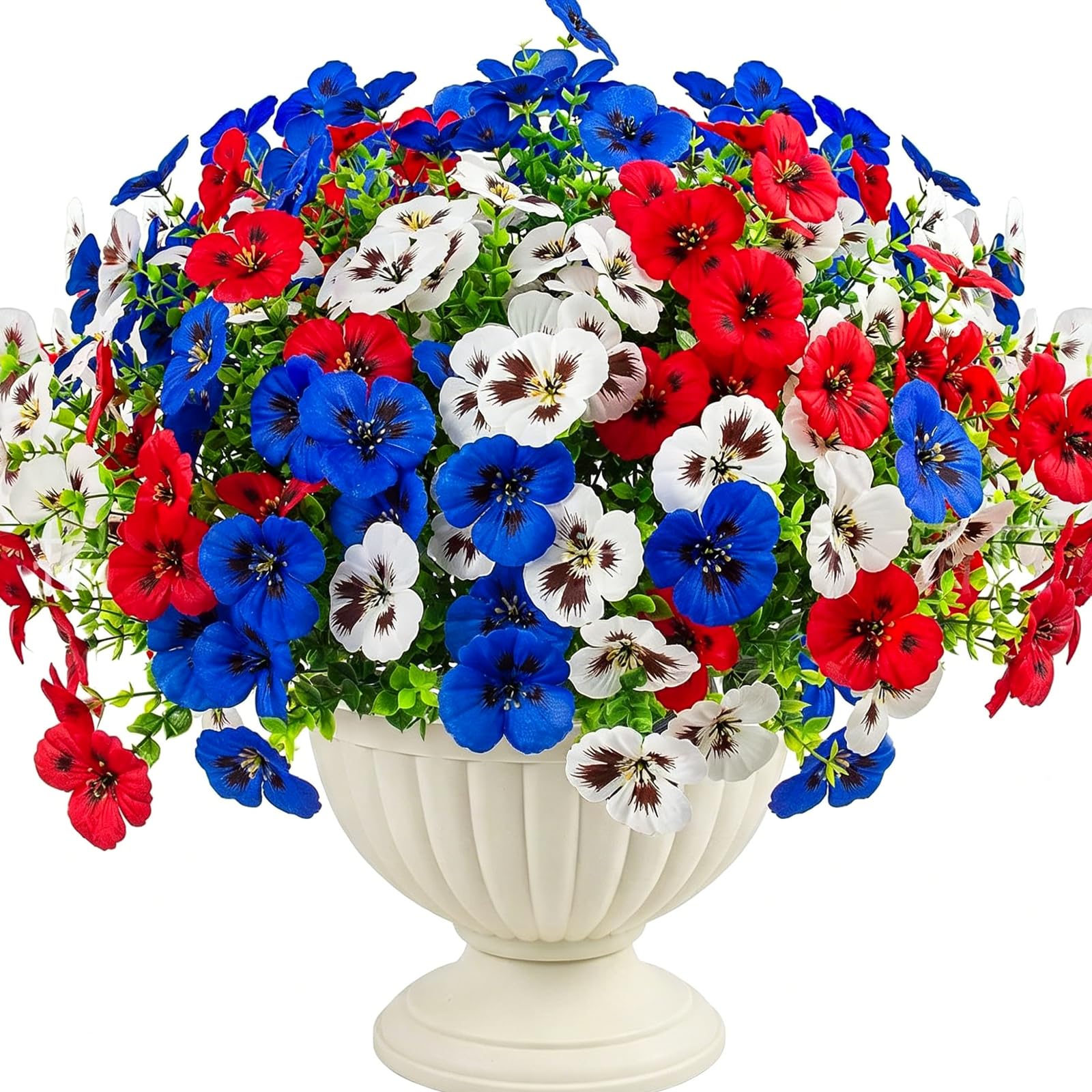 Tsophreniq Fading Proof Violets Blossoms Collection 18PCS Realistic Faux Flower Permanent Pansies Arrangement for Craft Decors Easy Maintenance Flower