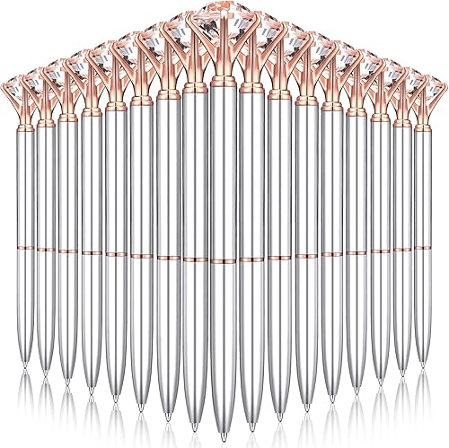 Miniatura 21 de Yahenda 50 bolígrafos de diamantes para regalos de Navidad, bolígrafos para despedida de soltera, bolígrafo de tinta negra a granel, de metal Oro