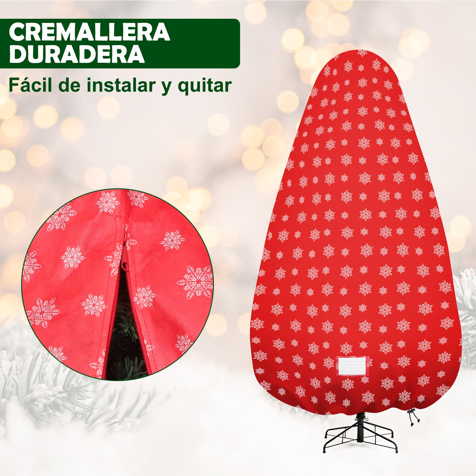 Funda vertical de almacenamiento para árbol de Navidad, resistente al desgarro, ajustable, bolsa de almacenamiento para árbol de Navidad montado de 9 pies con adornos, cubierta para árbol de