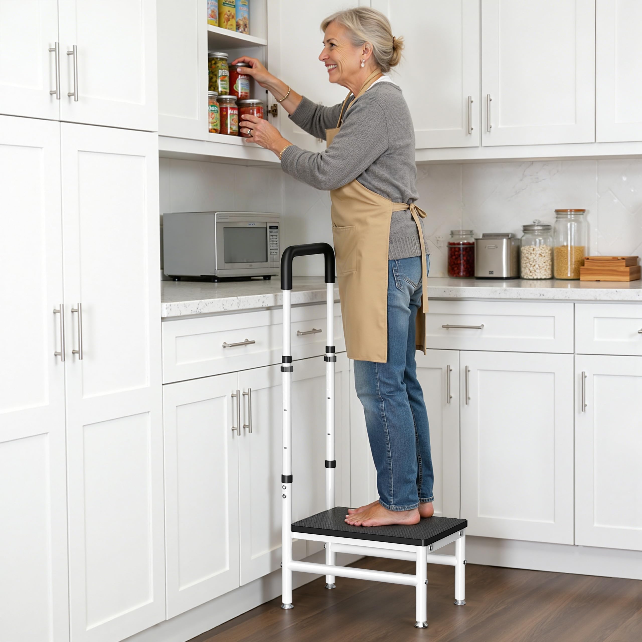 Tritthocker mit Griff, 1 Etage