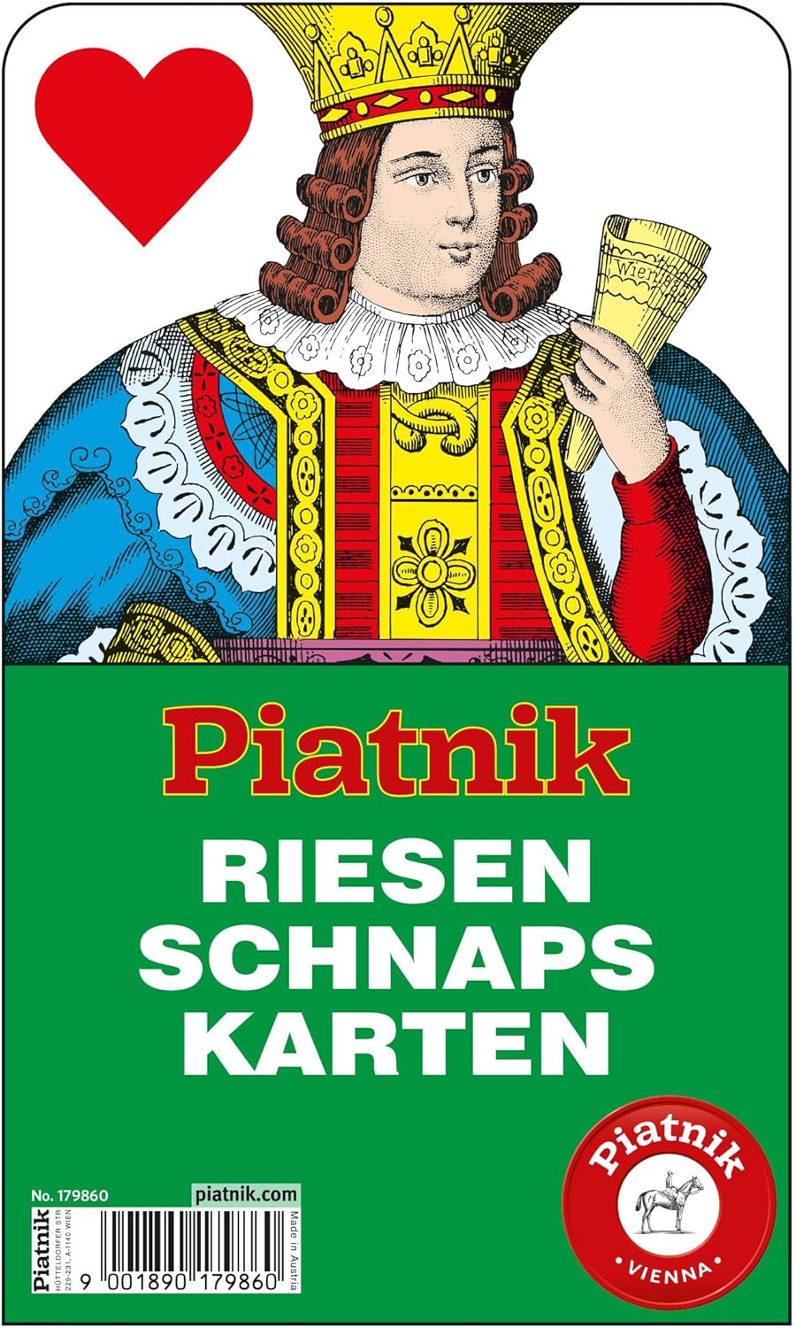 Piatnik 1798 "Giant Schnapps Cards French Card Game (24-Piece)