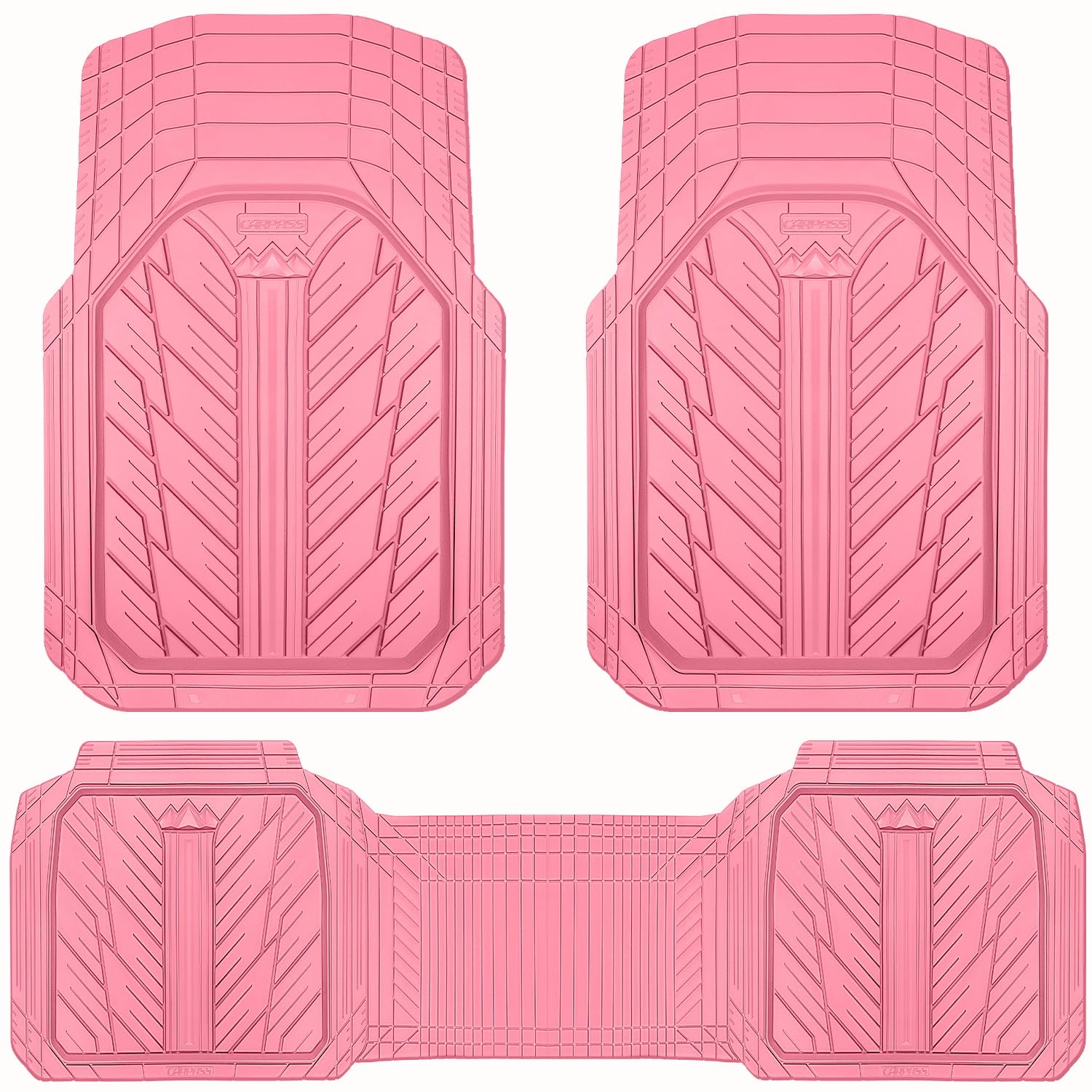 CAR PASS Heavy Rubber Car Floor Mats Deep Waterproof Car Mats All Weather Universal Trim-to Fit Automotive Floor