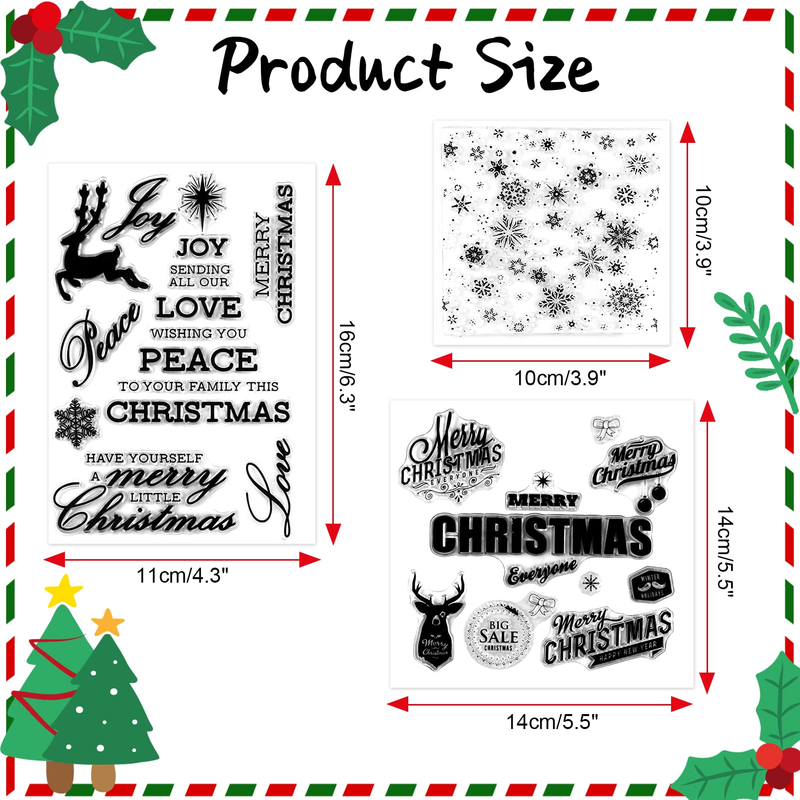 6 Fogli Timbri Trasparenti Natale - Motivi Festivi Per Carte E Decorazioni - Foto 6