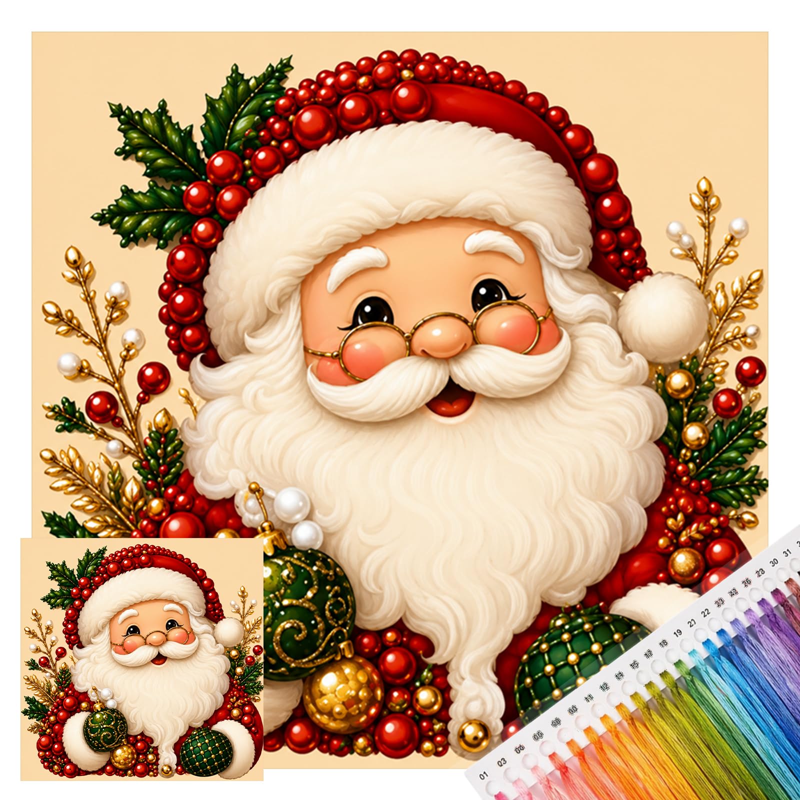 Christmas Needlework Kit 14CT Stamped Cross Stitch 30x30cm