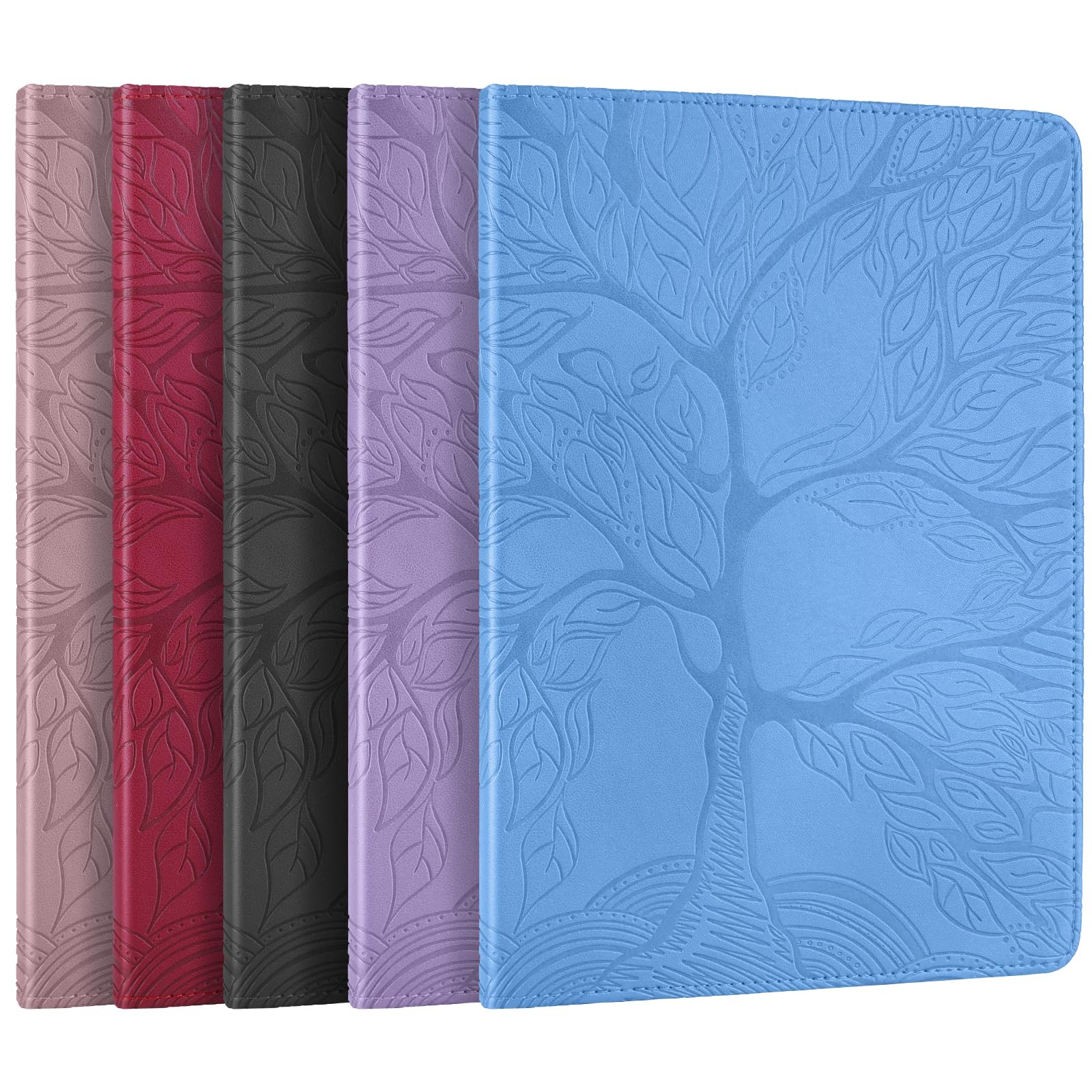 Funda para Samsung Galaxy Tab S9/ S8/ S7 11" (SM-X710/X700/T870) PU Cuero Tablets Protectora Cover 360°Carcasa Giratoria de ángulo Múltiple Stand Función Tablets Funda,Rojo Árboles — view 8