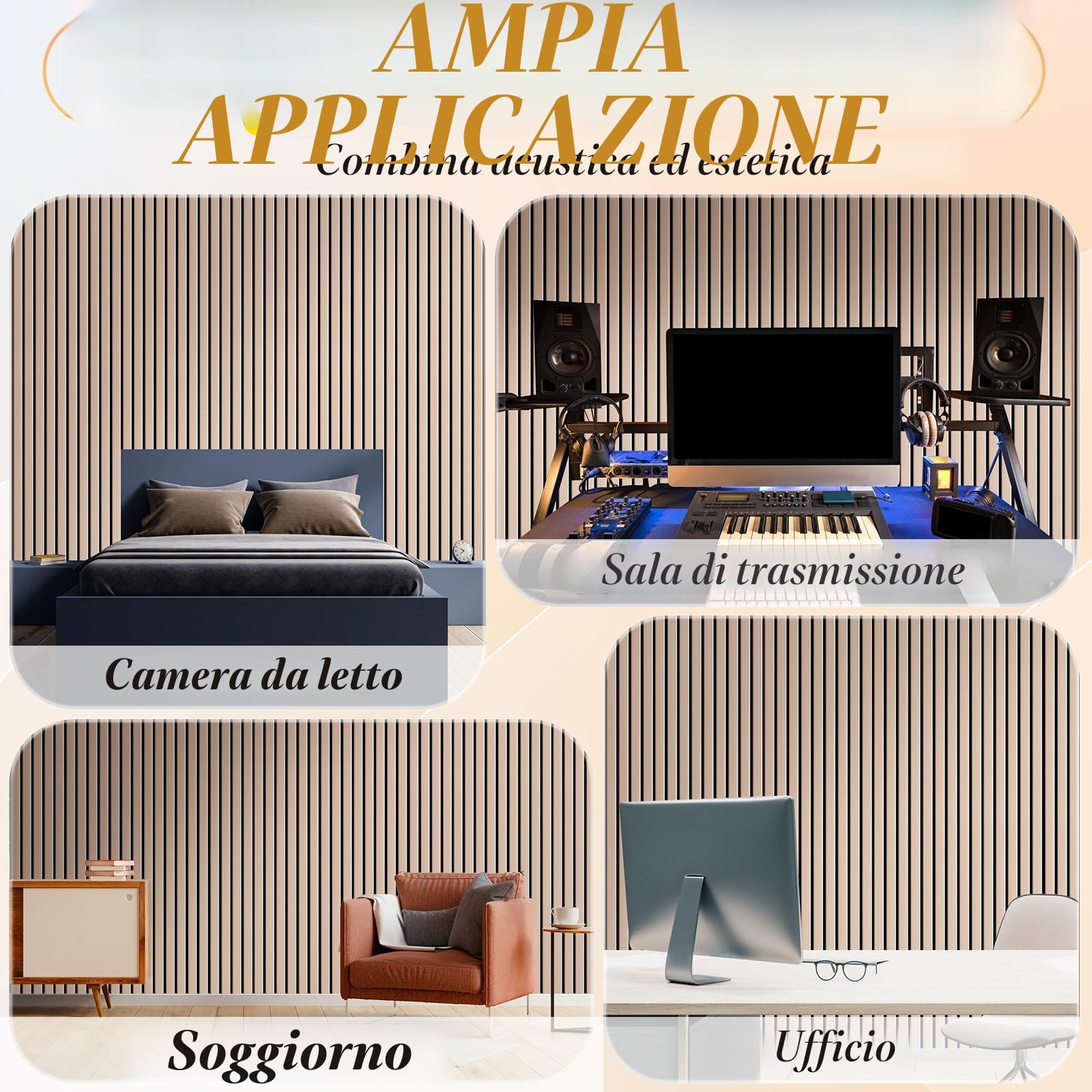 NZQXJXZ 12 Pezzi Pannelli Acustici da Parete Grandi, Pannelli Acustici Autoadesivi Insonorizzati per Parete, 40 x 30 x 1 cm, Trattamento Acustico per Studio di Registrazione in Casa e Ufficio