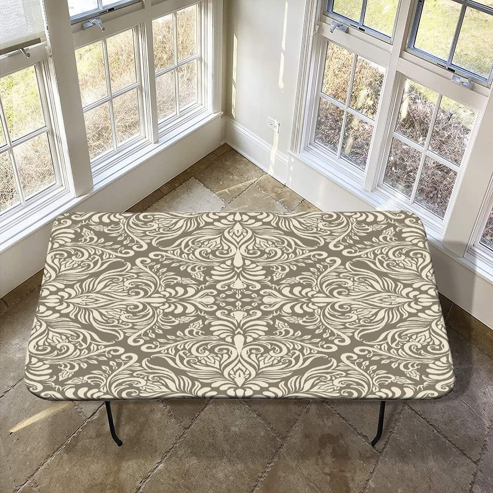 XISUNYA Boho Decorative Elastic Fitted Tablecloth, 36