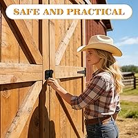 Vista 3 de Alise Pestillo de Compuerta Abatible, Pestillo de Puerta de Cobertizo Negro, Cerradura de Puerta de Granero, Cerradura de Cobertizo, Pestillo