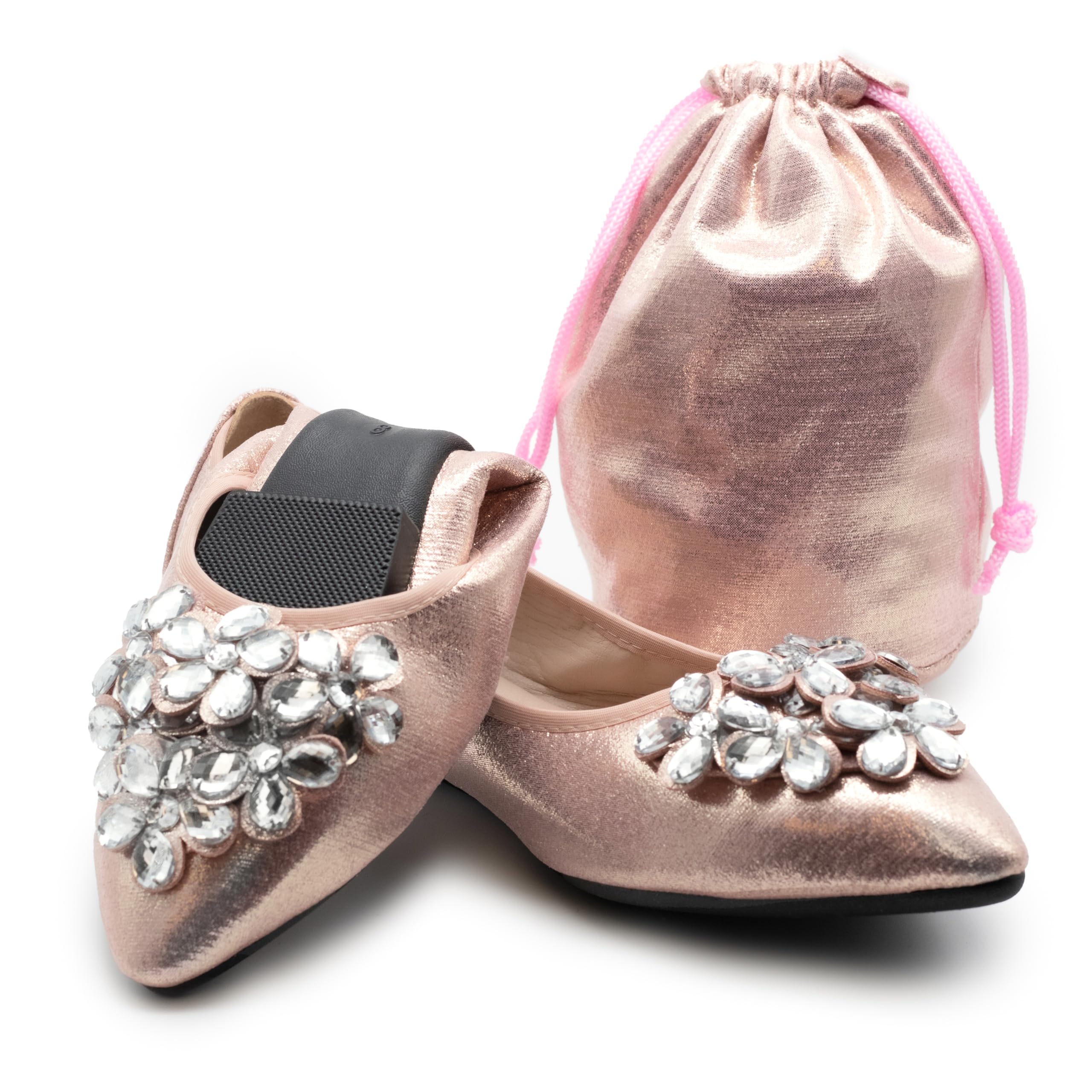 Silky Toes Foldable Flats for Women Dressy Ballet Shoes for Purse