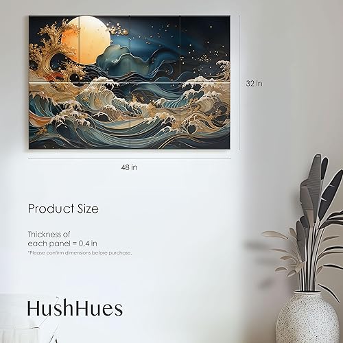 Miniatura 2 de Paquete de 8 paneles acústicos artísticos de 48 x 32 pulgadas, tratamiento acústico para estudios de grabación, oficinas, hogar, fácil instalación