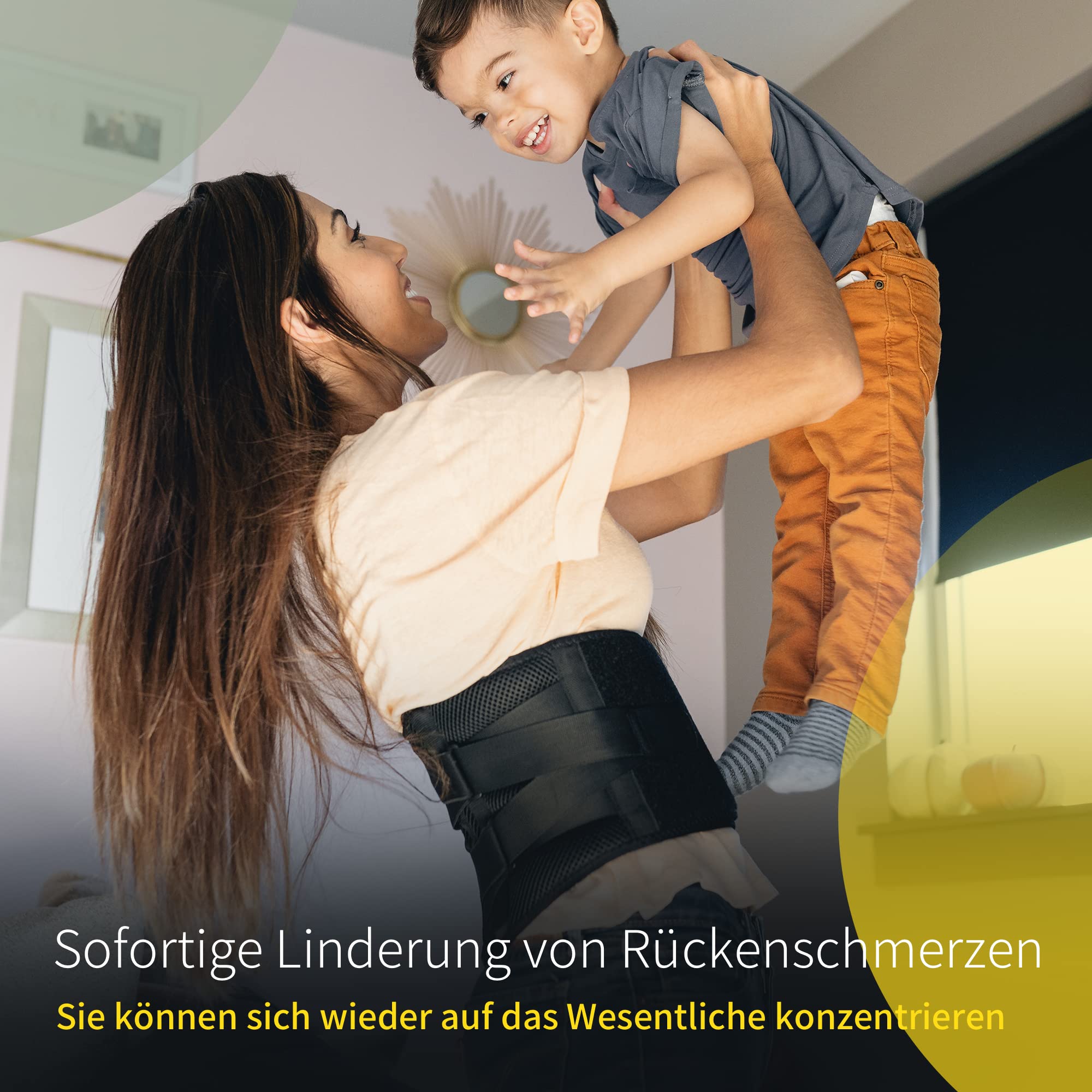 BraceUP Rückenstütze mit Lumbalkissen - Rückenstütze, Rückenstützgürtel, Lendenwirbelstütze für Männer und Frauen (L/XL)
