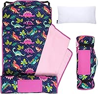 Vista 1 de Wildkin Tapete acolchado moderno de microfibra para siesta con almohada reutilizable para niños y niñas, ideal para dormir en primaria
