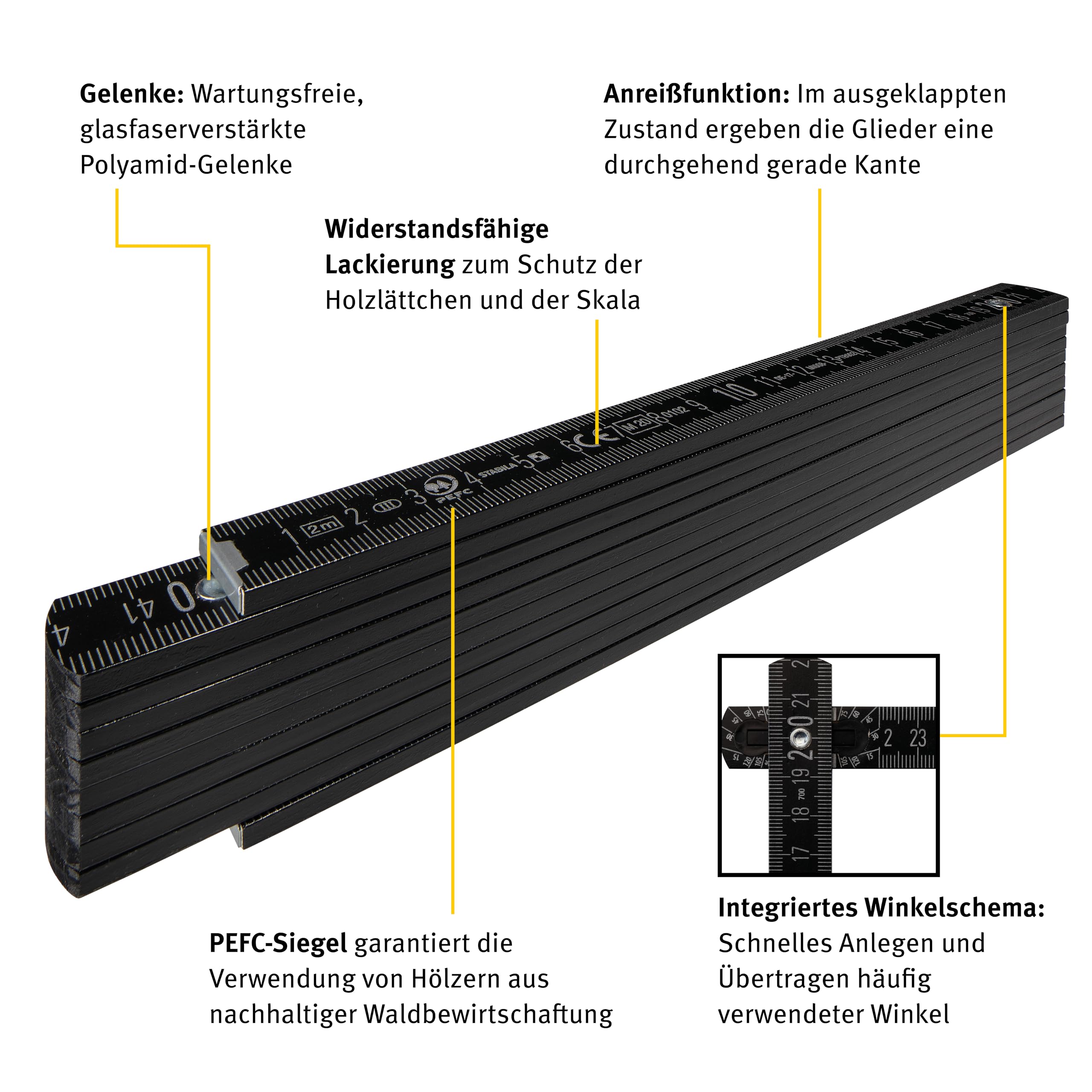 STABILA ELECTRIC ZESTAW - elektryczny zestaw poziomicy typu 70 Electric / 43 cm z otworami do oznaczania, mini poziomica Pocket Electric /7 cm, calówka typ 707 P /2 m (certyfikat PEFC), ołówek typu ZB