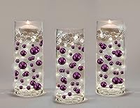 Vista 11 de 75 perlas de oro rosa "flotantes", sin agujeros, decoraciones de jarrón de varios tamaños jumbo/surtidos, llena 1 galón de geles transparentes