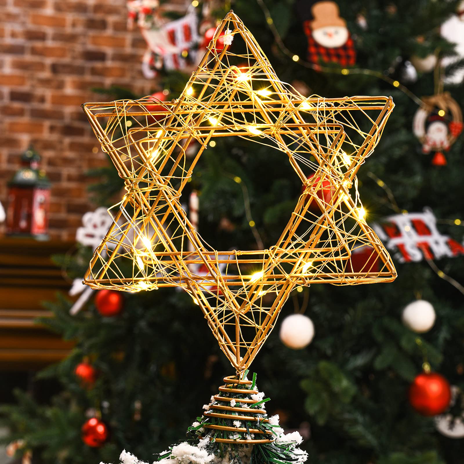 Topper de estrella para tu árbol con luces LED para iluminar Janucá y Diwali