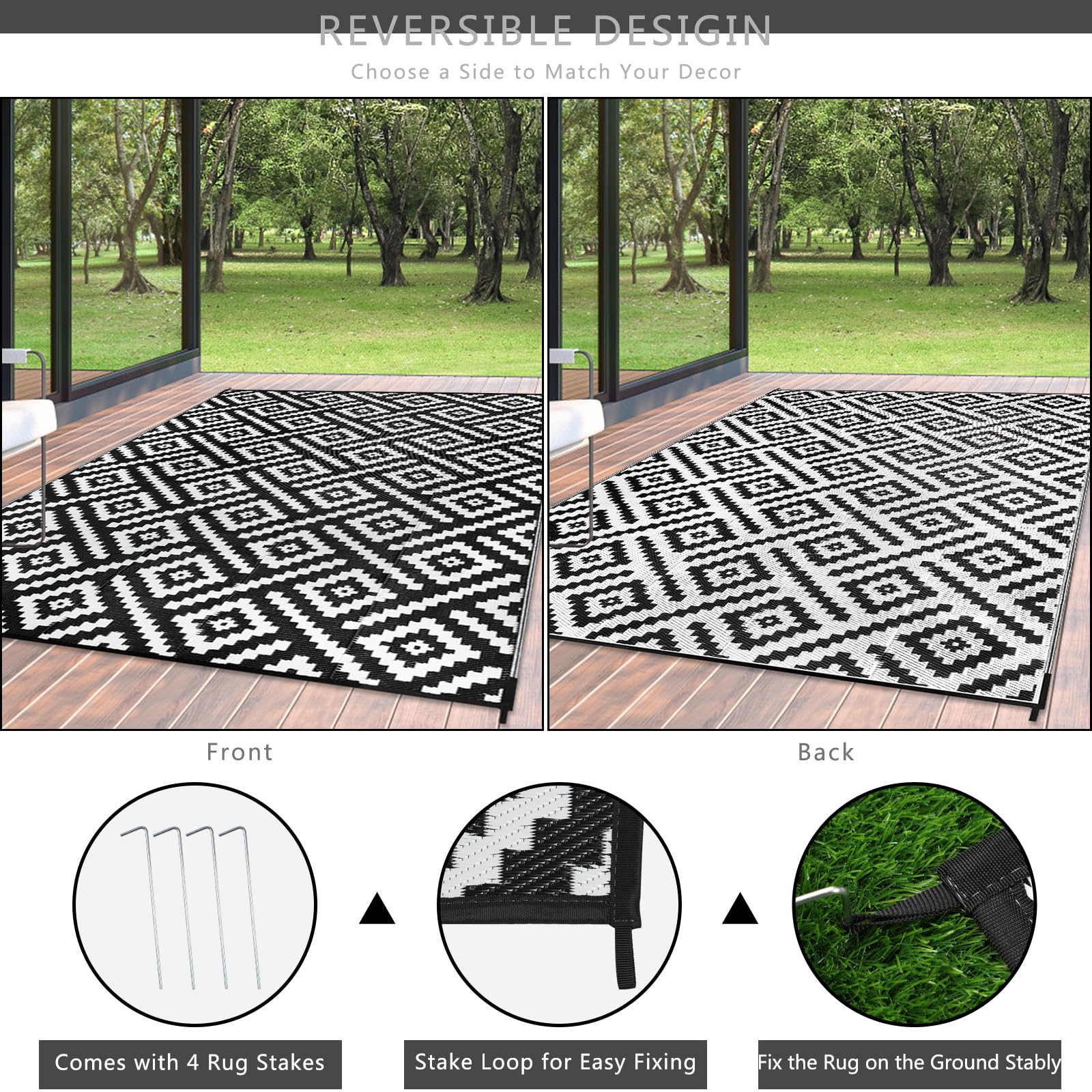 Cekene Buitentapijt, terras, groen, 245 x 305 cm, waterdicht, groot tapijt voor buiten, kunststof, tuin, opvouwbaar, weerbestendig, uv-bestendig, tapijt voor buiten, balkon, picknick Cekene Buitentapijt, terras, groen, 245 x 305 cm, waterdicht, groot tapijt voor buiten, kunststof, tuin, opvouwbaar, weerbestendig, uv-bestendig, tapijt voor buiten, balkon, picknick