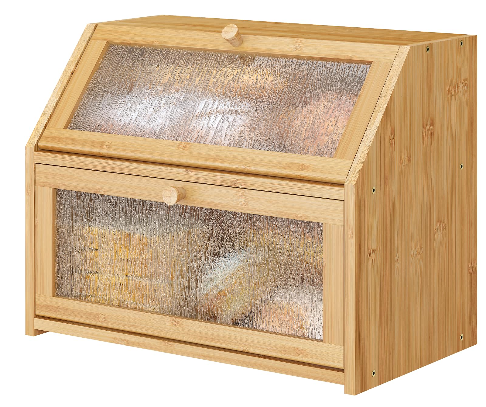 VricccLarge Bread Box for Kitchen Counter, Bamboo Wood Bread Box, Large Capacity Bread Storage Bin