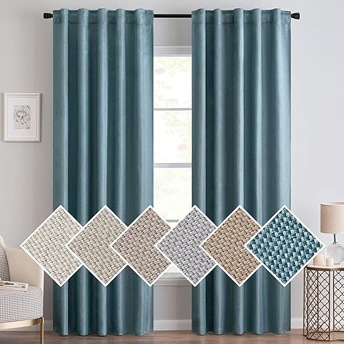 MIULEE Cortinas con textura de lino de 84 pulgadas de largo, paneles de cortina opacas para dormitoriosala de estar, cortinas con aislamiento