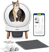 PetSafe ScoopFree SmartSpin Self-Cleaning Litter Box Bundle Advanced Odor Control App Controlled Up to 2 Weeks of Hands-Free Cleaning Includes Litter Mat, 50 Waste Bin Liners, 4 Deodorizers