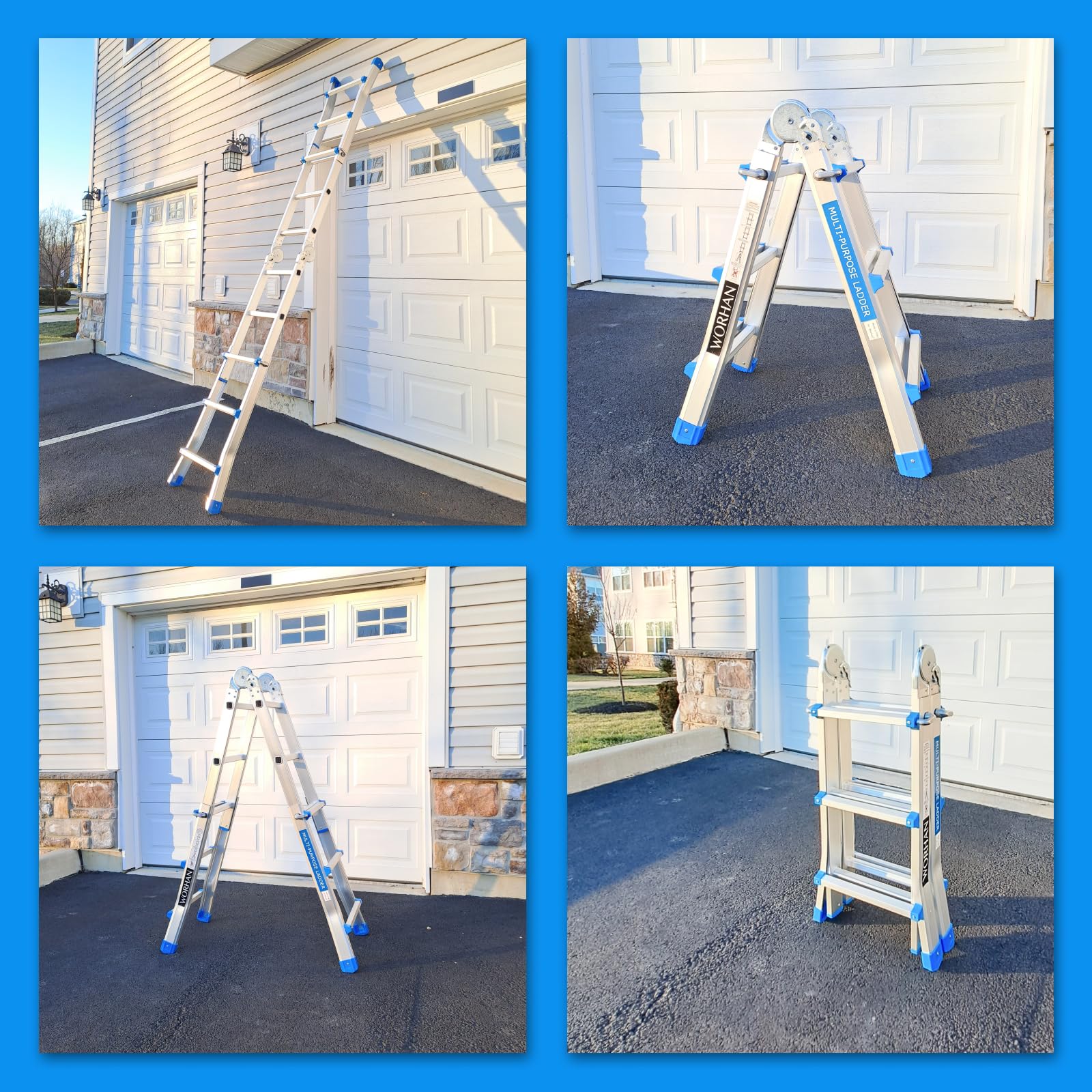 Escalera 302cm Aluminio Telescopica 3.02m Multifuncion Multiuso Aluminio Plegable Tijera L3