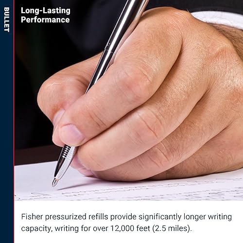 Miniatura 5 de Fisher Space Pen Bullet Pen  Serie 400  X-Mark Tapa plana cromada con clip  Caja de regalo