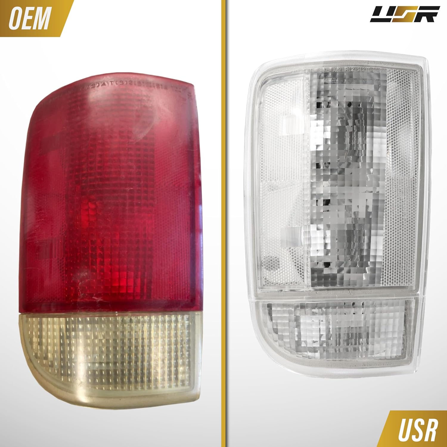USR 95-04 Blazer Tail Light – Rear Halogen Tail Lamps Set (Left + Right) Compatible with 1995-2004 Chevrolet S-10 Blazer SUV/Chevy All Models/GMC Jimmy (FROSTED CLEAR LENS with BULBS)