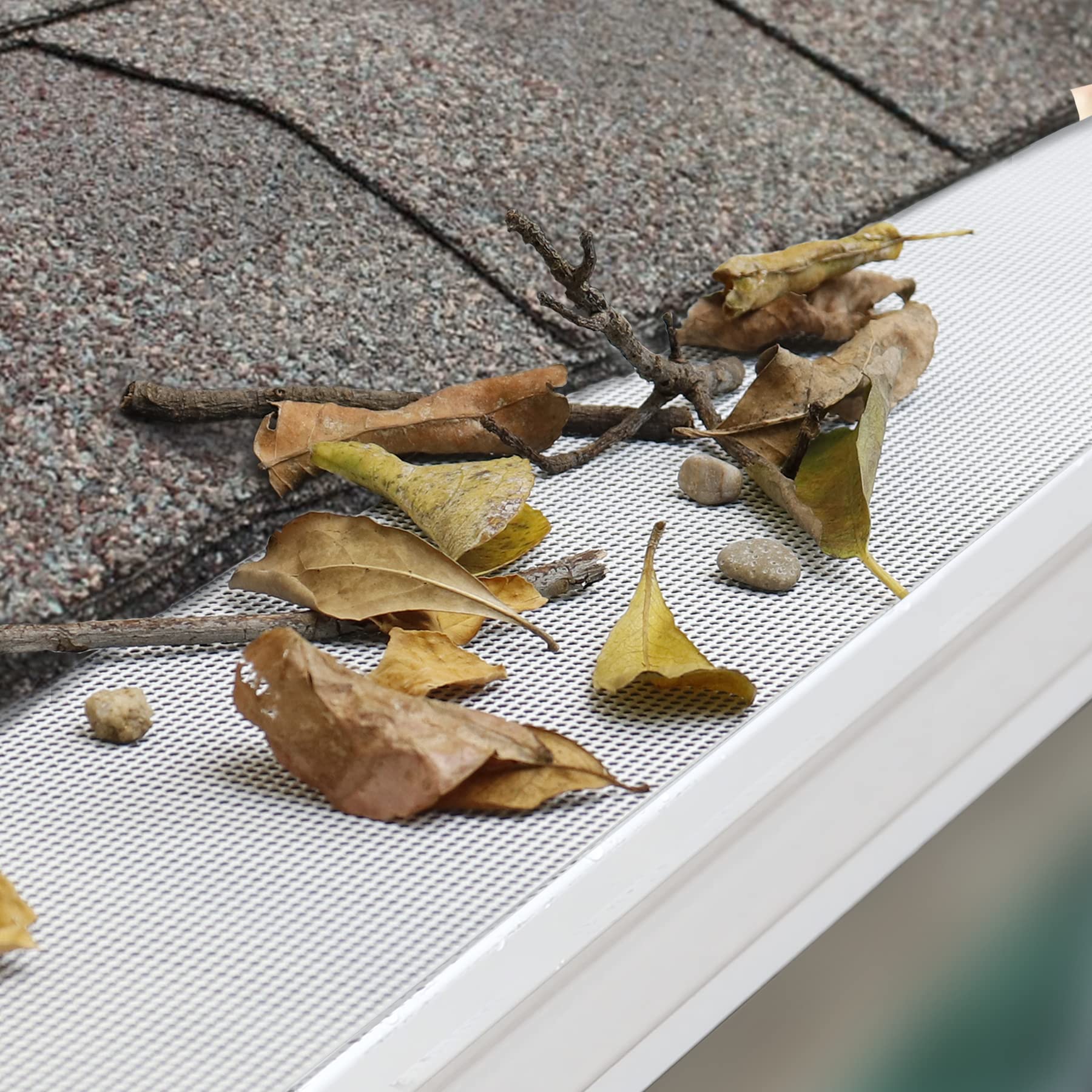 Forestchill Gutter Guards, 48Ft Stainless Steel Gutter Guard, Universal Fit 5", 4" Gutters, Micro Mesh Leaves Gutter Screen, White