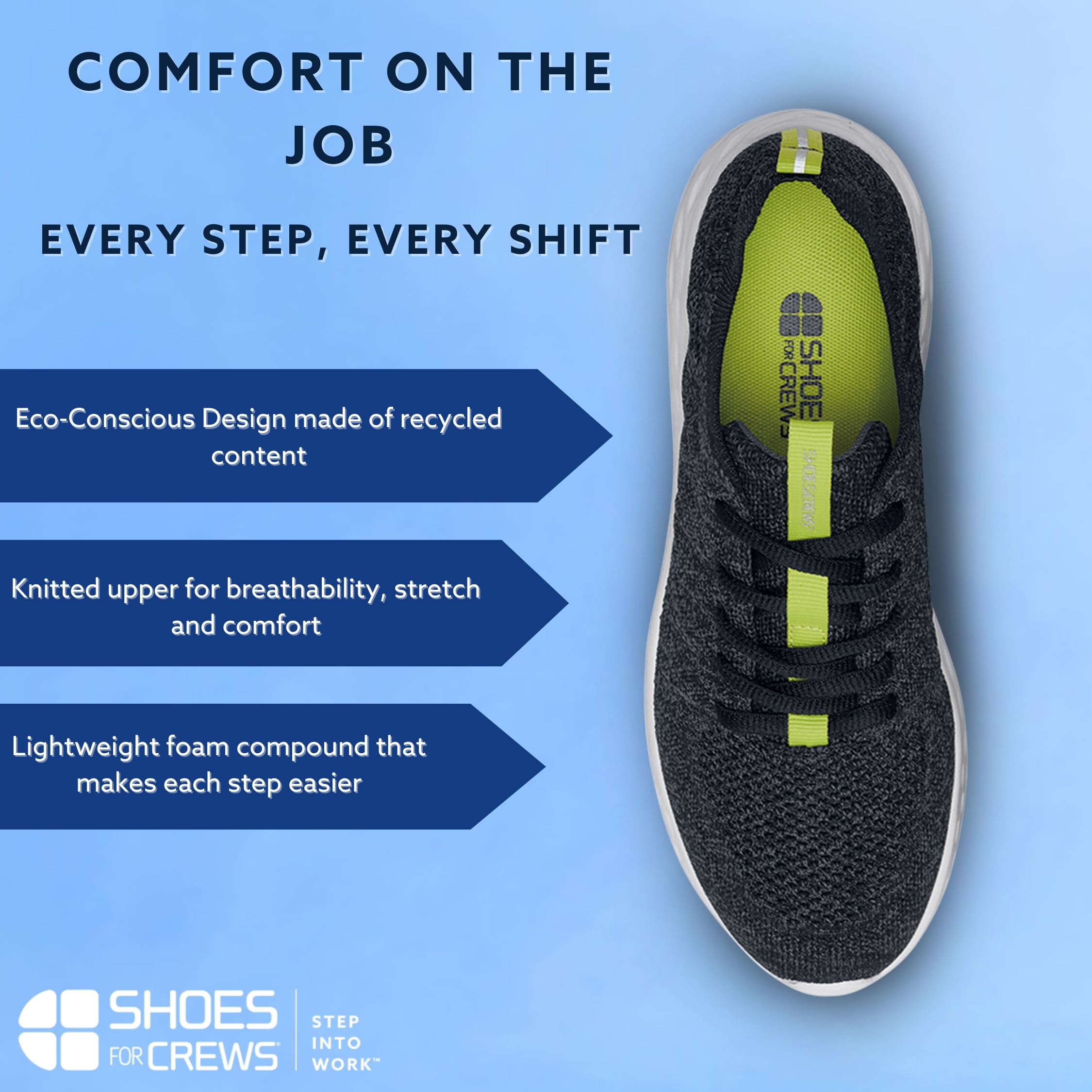 Shoes for Crews Baskets de Travail antidérapantes pour Femmes – Chaussures Confortables, imperméables, idéales pour Le Secteur de la santé, de la Restauration, Cuisine, Bistro – Everlight ECO