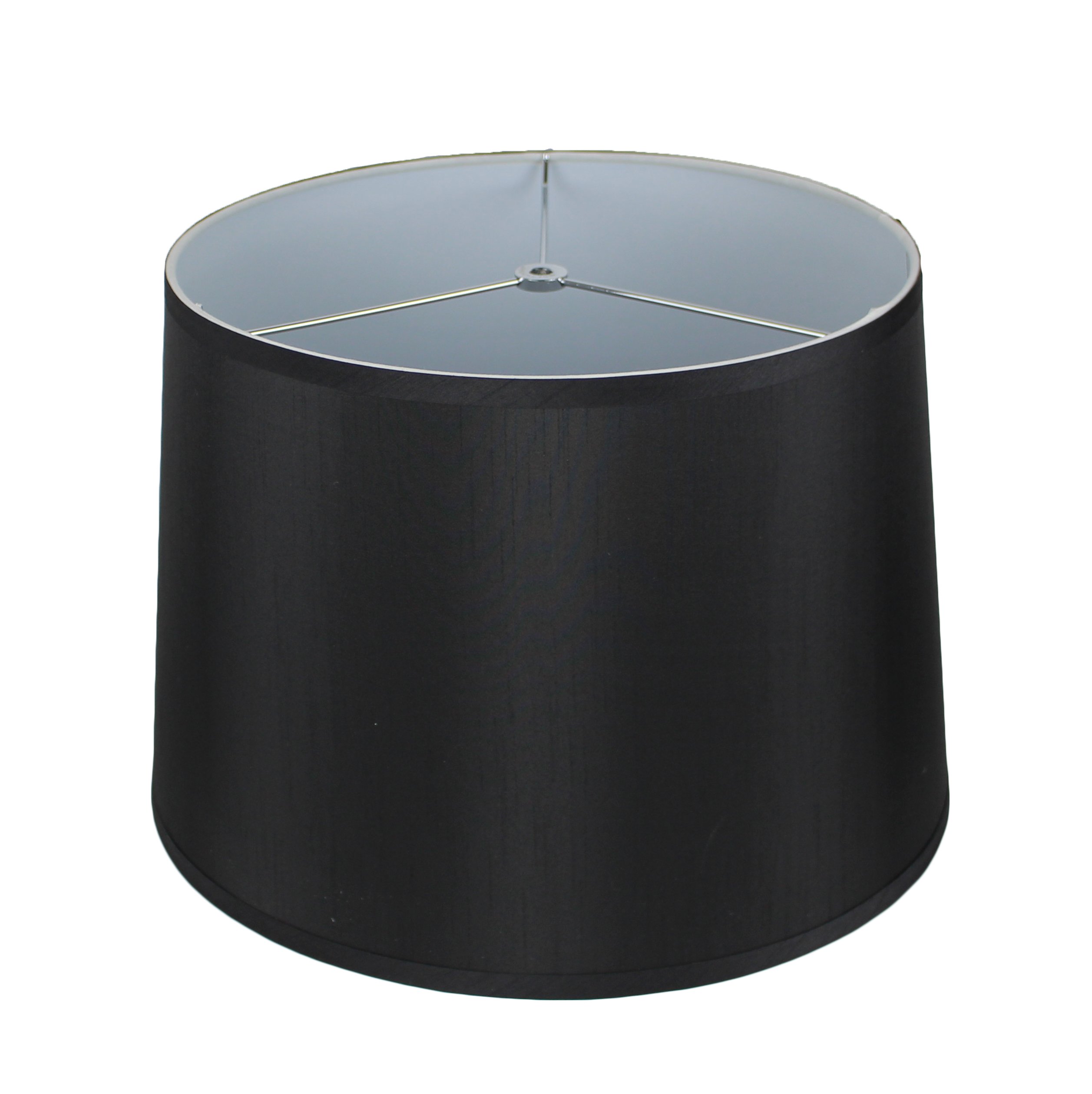 Urbanest French Drum Lampshade, Faux Silk, 16-inch, Black, Spider