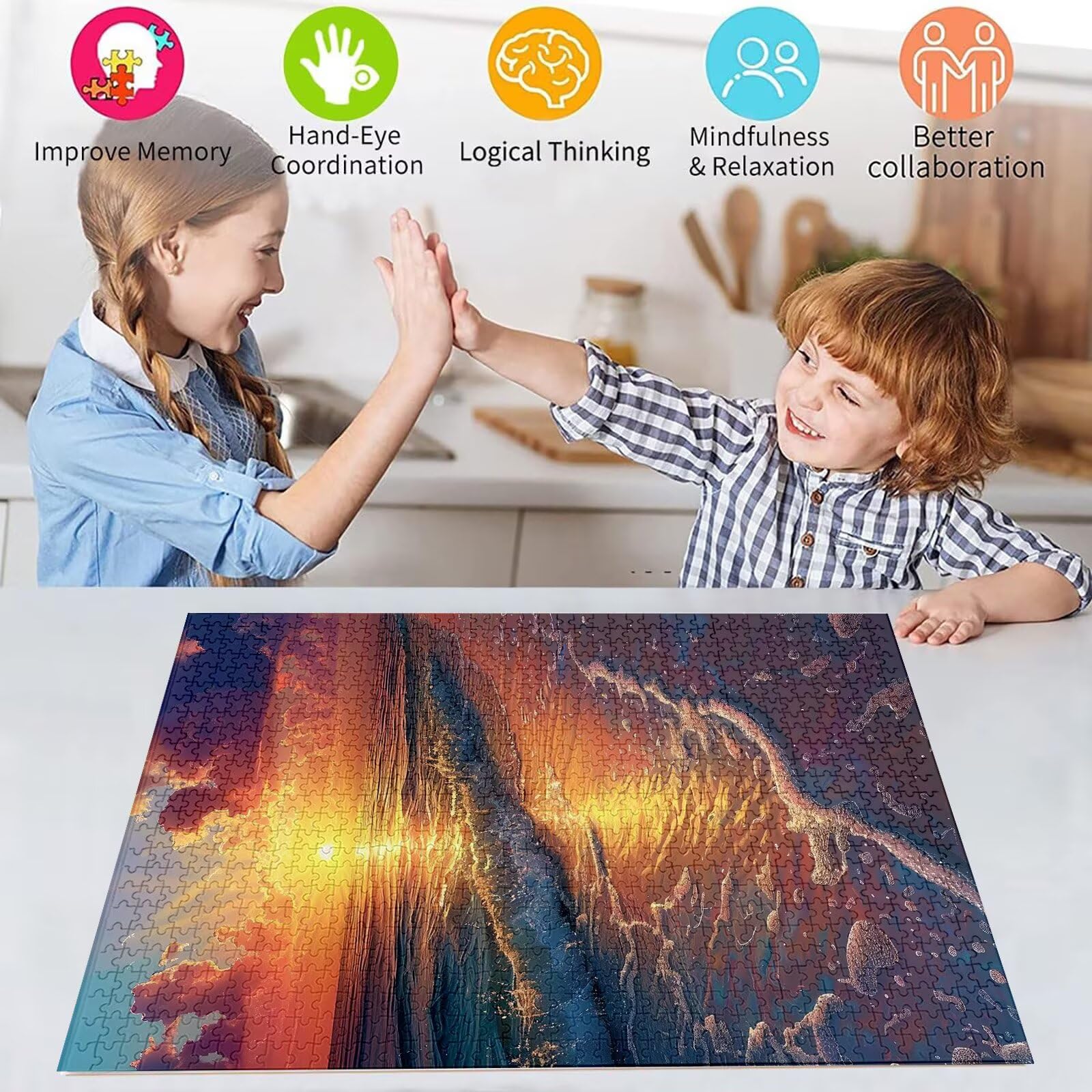 Puzzle z motywem zachodu słońca, 1500 elementów, ocean dla dorosłych, drewniane puzzle dla dorosłych, "zrób to sam", wysoka jakość, klasyczna drewniana jigsaw, puzzle drewniane dla chłopców od 14 lat