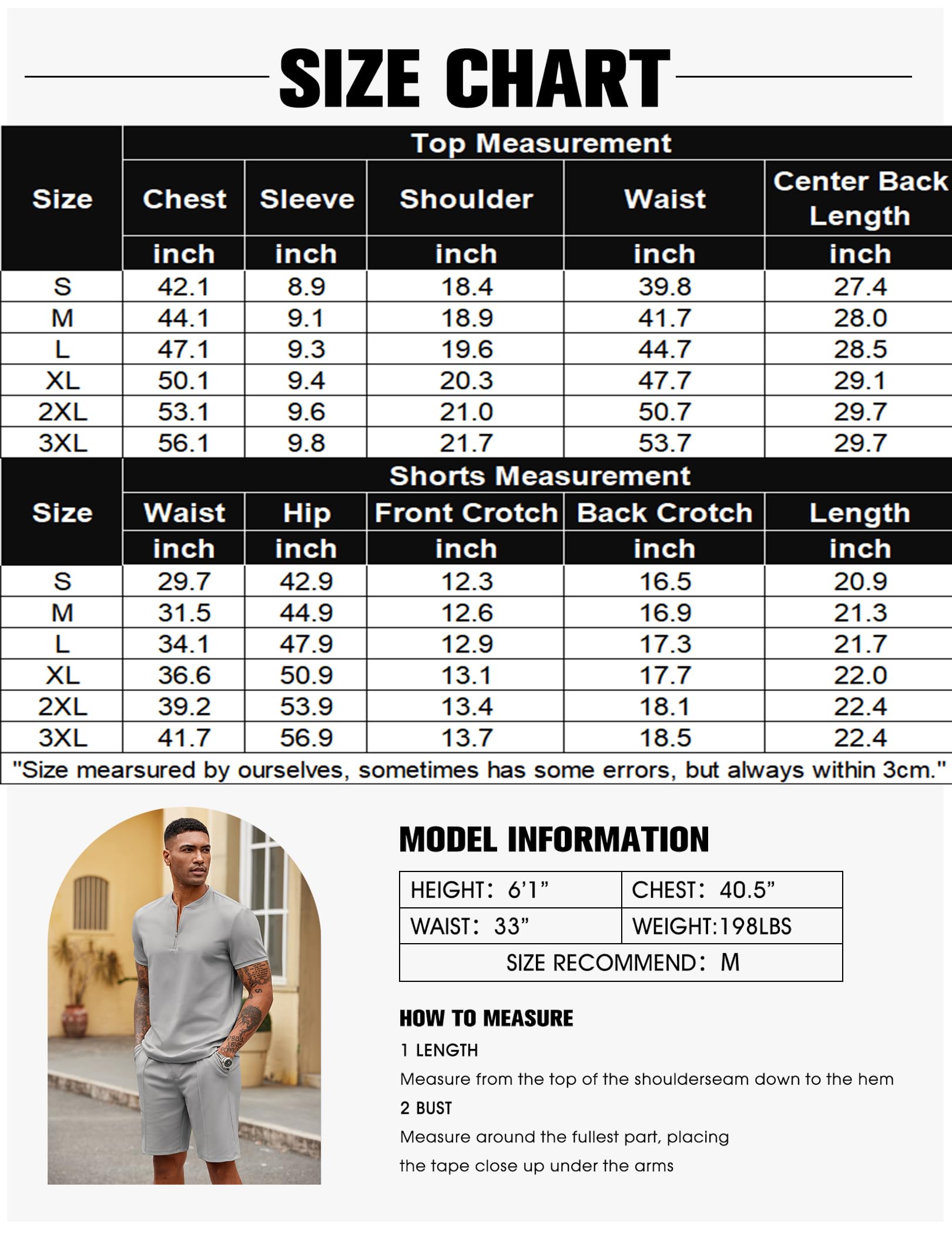 COOFANDY Tuta da uomo 2 pezzi casual polo con zip a un quarto e pantaloncini set atletico jogging estate tuta