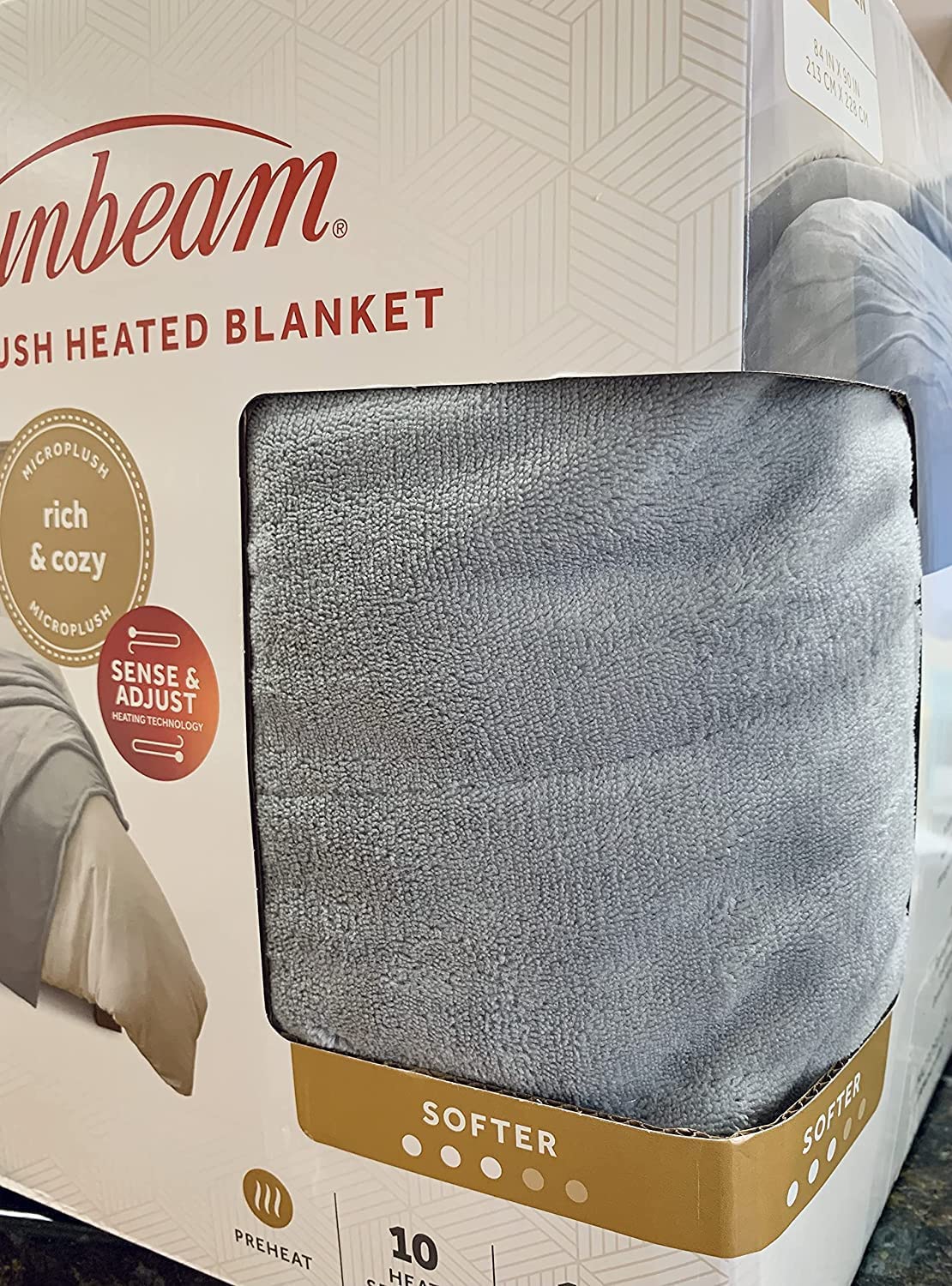 Sunbeam Queen MicroPlush Heated Electric Warming Blanket 10 Heat
