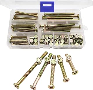 M6 Baby Crib Bolts Replacement Kit, cSeao 50pcs M6x30mm/ 40mm/ 50mm/ 60mm/ 70mm Zinc Plated Socket Cap Screw Kit for Chairs Bunkbed Cot Furniture