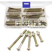 M6 Crib Bolt Replacement Kit cSeao 50pcs M6x30mm/ 40mm/ 50mm/ 60mm/ 70mm Galvanized Socket Cap Screw Kit for Chair Bunk Bed Cot Furniture