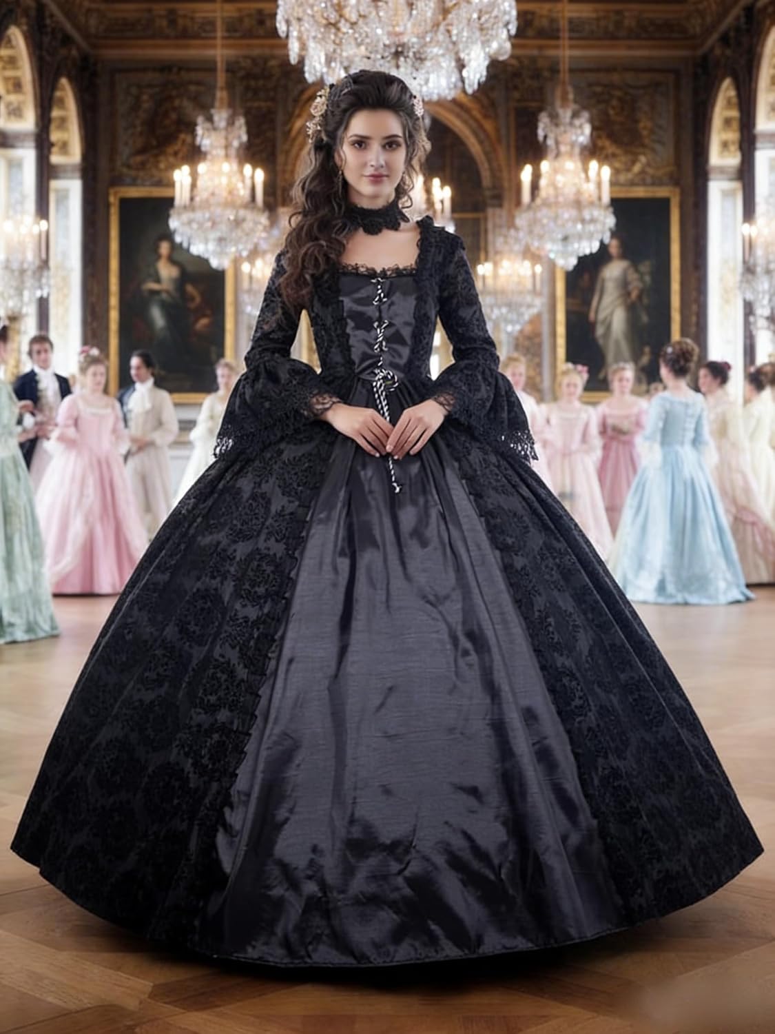 CountryWomen 18th Century Women's Rococo Ball Gown Victorian Masquerade Theme Costumes