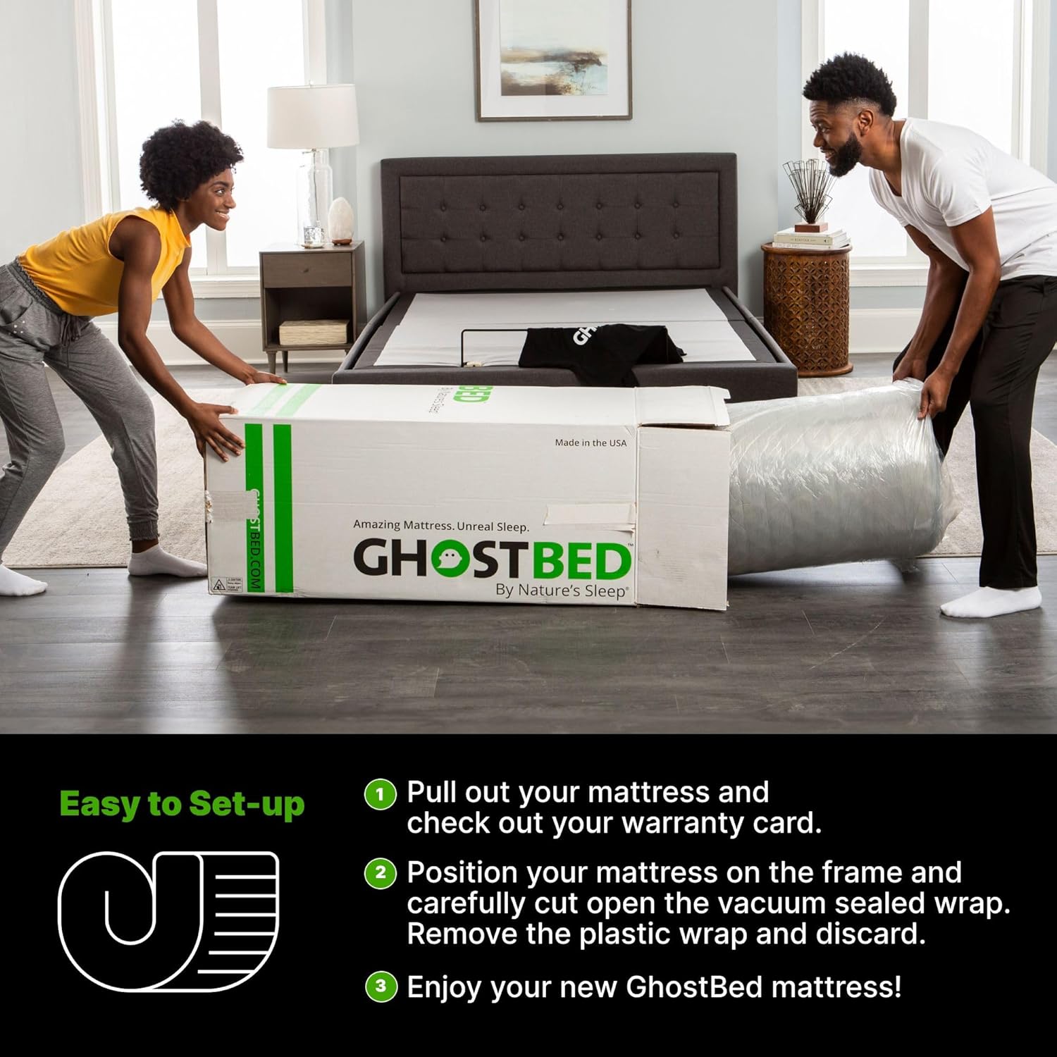 GhostBed Ultimate 11 Inch Mattress - Memory Foam King Mattress, Firm Feel with Breathable, Cool-to-The-Touch Cover - Made in The USA, CertiPUR-US Certified