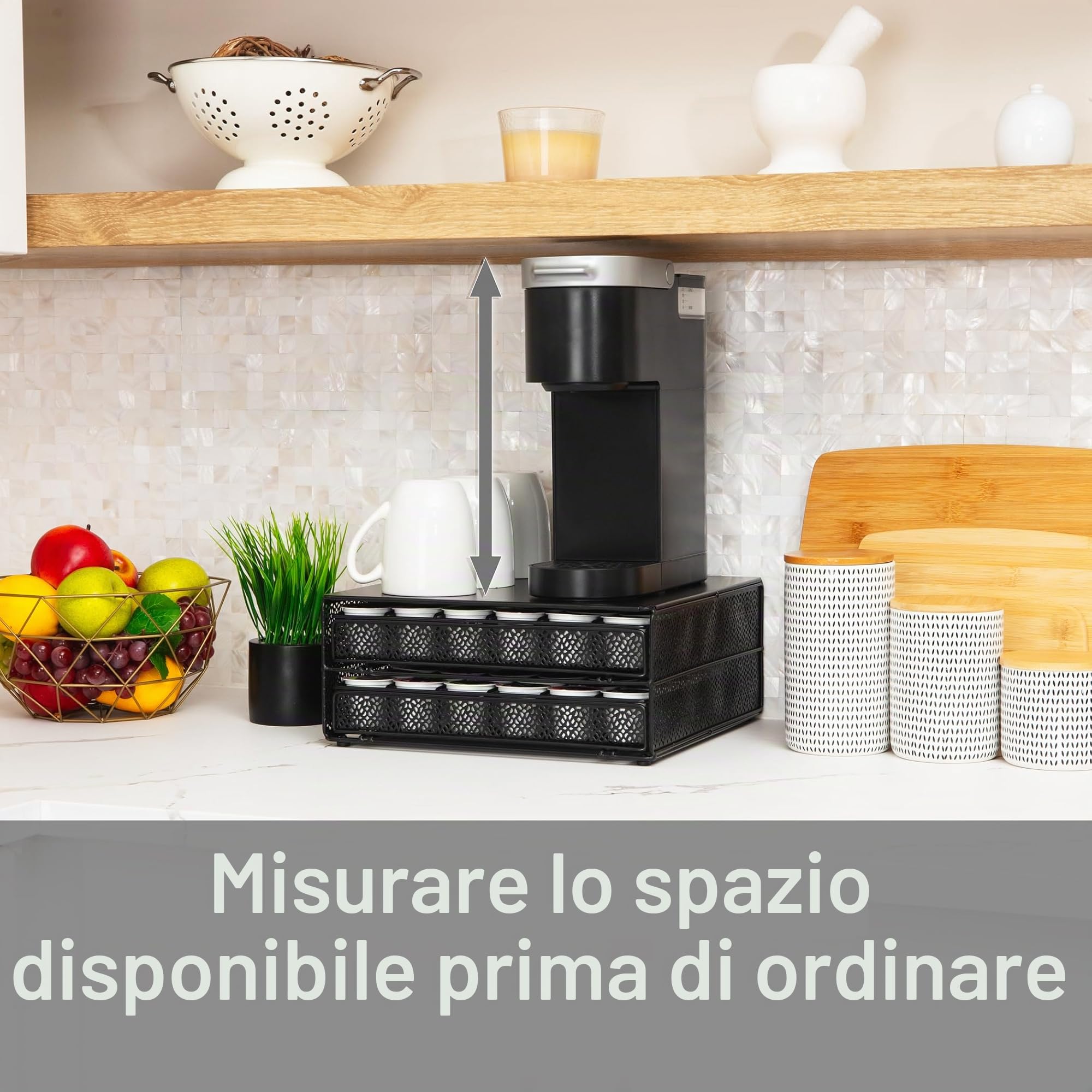 Mind Reader 'Jumbo' per 72 capsule Dolce Gusto/Keurig K-Cup/Verismo / CBTL, cassetto portaoggetti per caffè nero