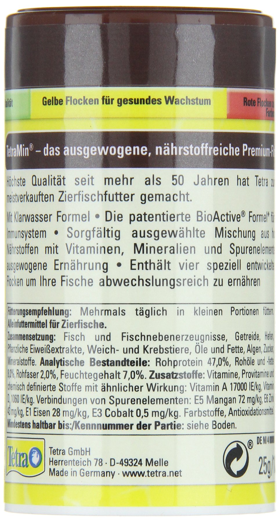 Tetra Min Menu karma dla ryb – główna mieszanka pokarmu z 4 specjalnymi płatkami w oddzielnych komorach, urozmaicona karma dla wszystkich ryb ozdobnych, puszka 100 ml