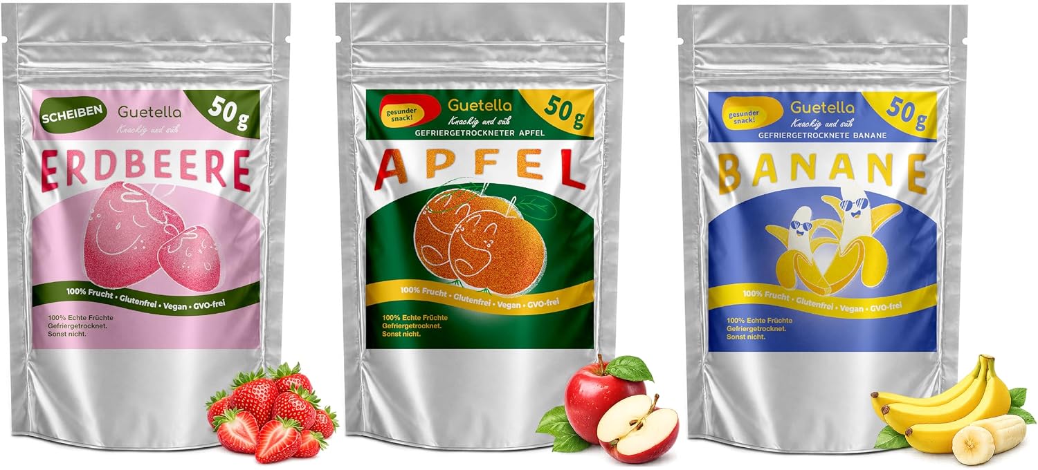 Freeze-dried fruit   100% dried fruit without additives   Crispy texture   High quality   Vegan   Natural snack