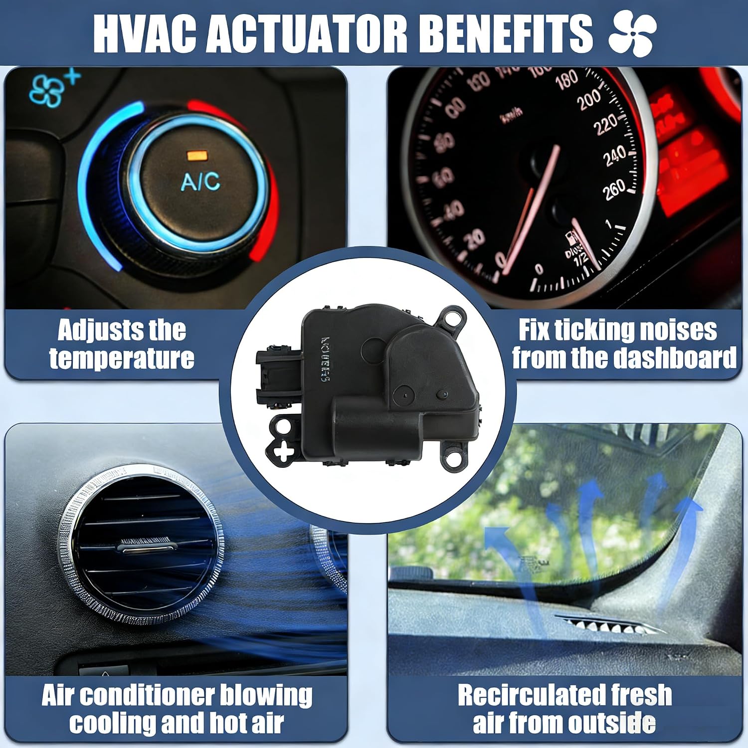 HVAC Heater Blend Door Actuator 68018109AA Compatible with Chrysler 200 Dodge Avenger Jeep Compass Ram