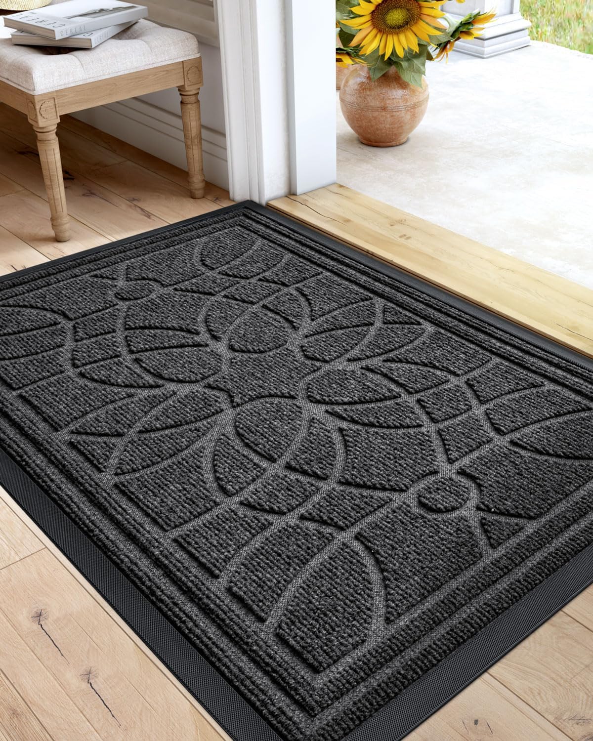 DEXI Front Door Mat, Mat Heavy Duty Durable Low Profile Outside