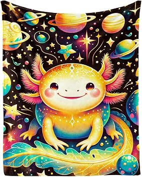 Axolotl Throw Blanket for Kids Teens Adults Gifts, 50 x 60
