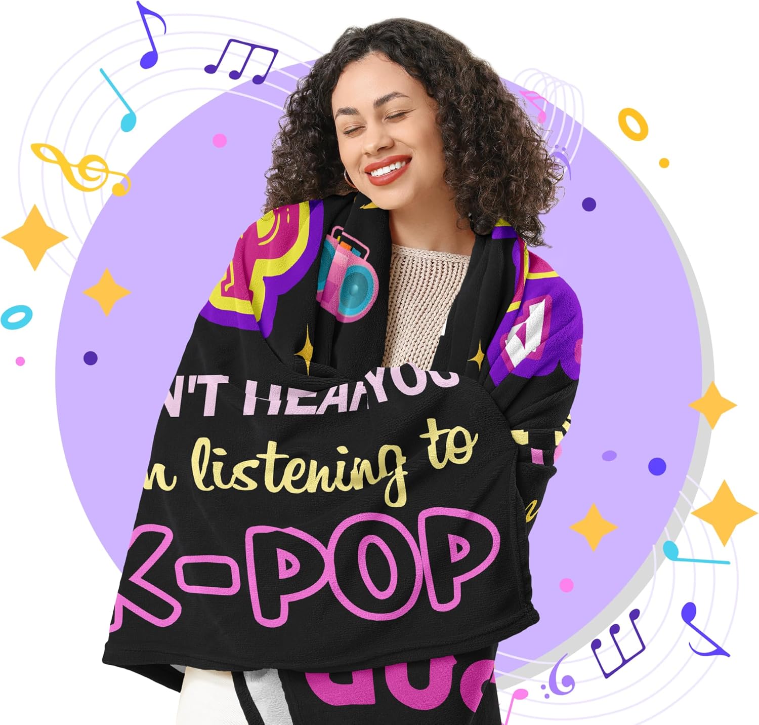 Kpop Merch, Kpop Blanket, Kpop Gifts, K Pop Birthday Decorations, K Pop Blanket 60x50in, Kpop Gifts for Girls/Women, Kpop Merchandise, Kpop Blankets for Girls for Christmas Birthday - Image 2