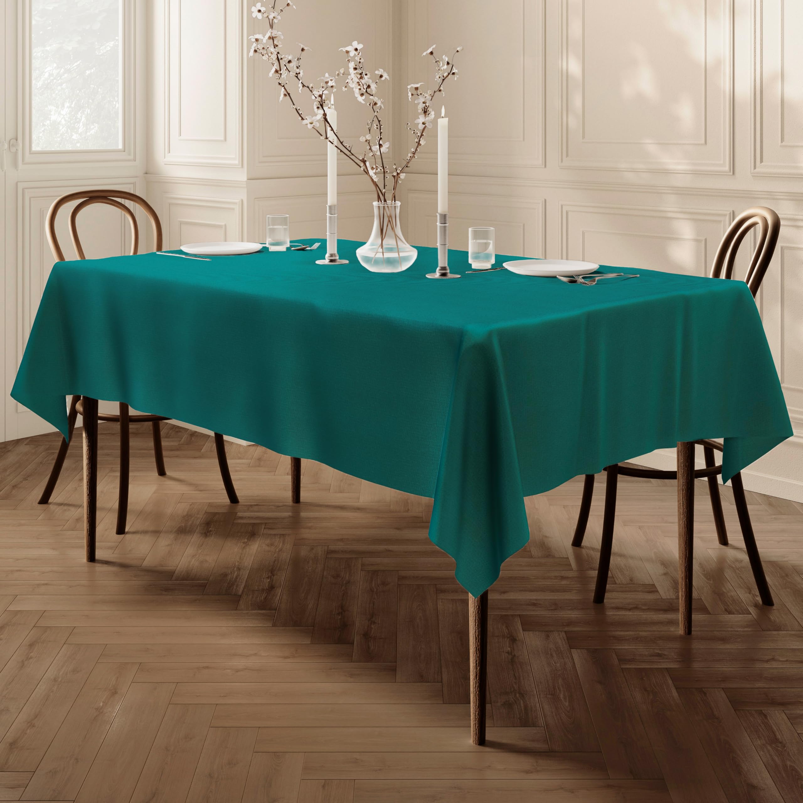 Home Direct Quality Rectangular Fabric Tablecloth 140x180cm 55"x70" Teal