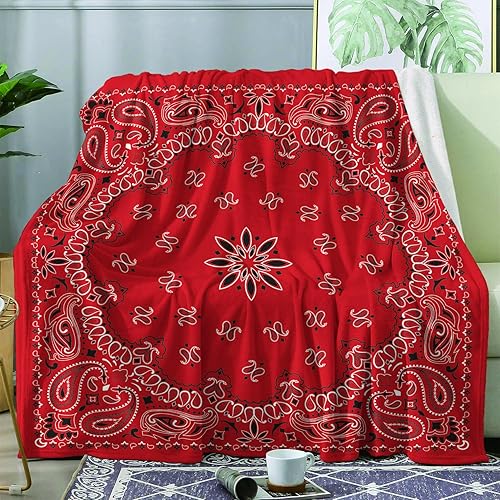 Manta roja tipo bandana, manta de vellón para sofá cama, mantas y mantas de cachemira, manta de franela de felpa súper suave y acogedora, 30 x 40 disponible en Yaxa Peru