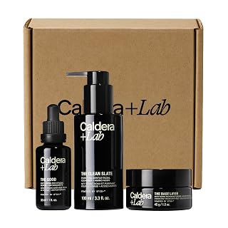 Caldera + Lab Men’s Skincare Set – The Regimen Rich: Cleanser, Moisturizer & Night Serum | Hydrating, Firming & Smoothing | Niacinamide, Clean, All Skin Types - Amazon product rated Grade A