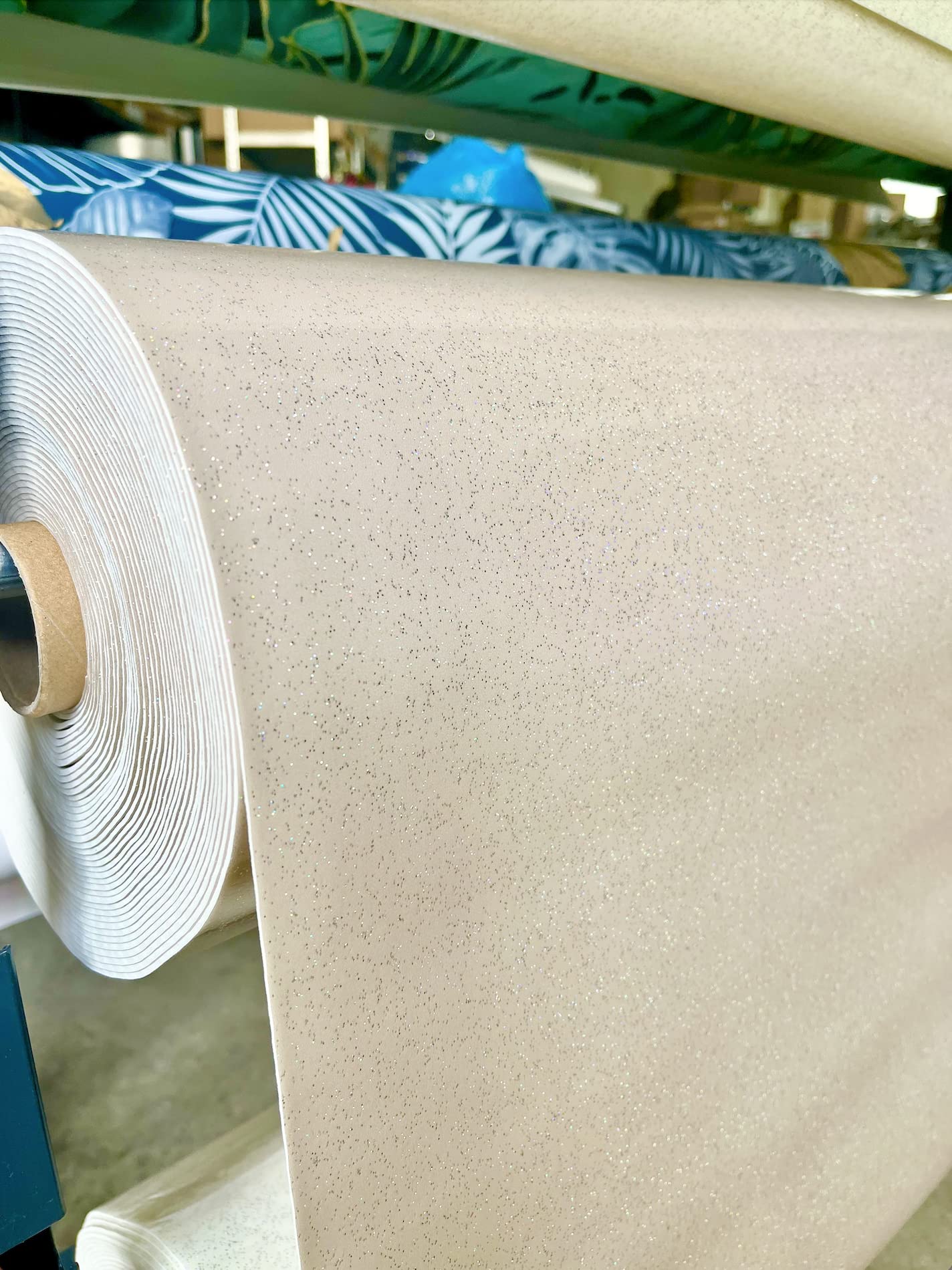 KGS Nappe Bulgommes Imprimée Paillettes - Au mêtre (140_x_220_cm, Taupe)